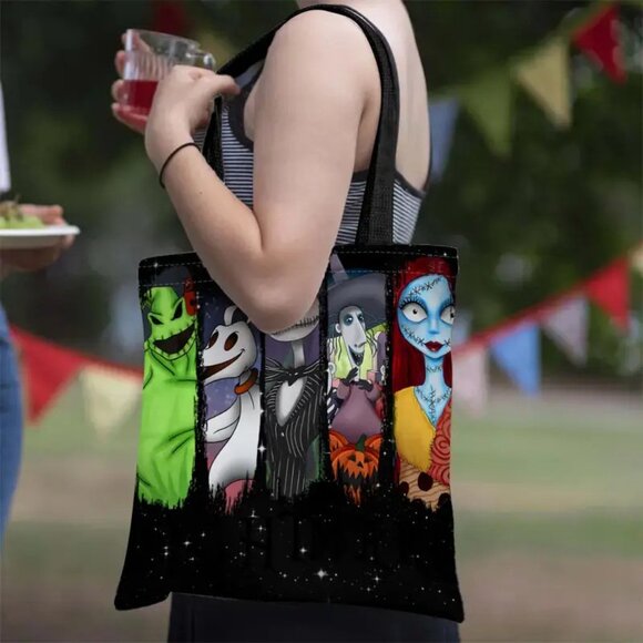 Nightmare Before Christmas Tote Bag Shopping Jack Skellington Sally 18x13 NWOT - Picture 3 of 3